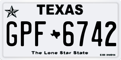 TX license plate GPF6742