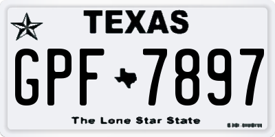 TX license plate GPF7897