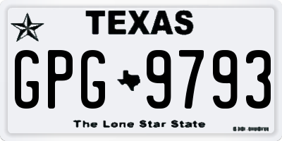 TX license plate GPG9793