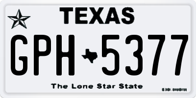 TX license plate GPH5377