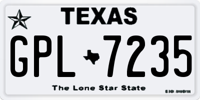 TX license plate GPL7235