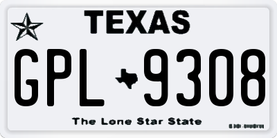 TX license plate GPL9308