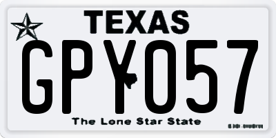 TX license plate GPY057