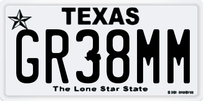 TX license plate GR38MM