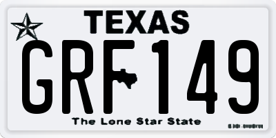 TX license plate GRF149