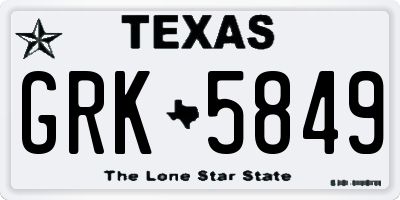 TX license plate GRK5849