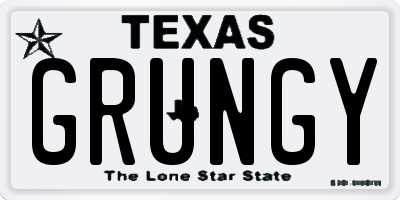 TX license plate GRUNGY