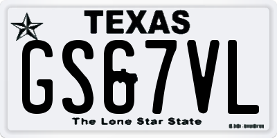 TX license plate GS67VL