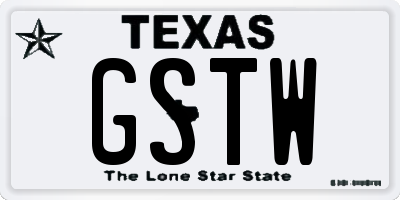 TX license plate GSTW