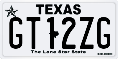 TX license plate GT12ZG