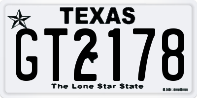 TX license plate GT2178