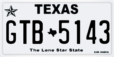 TX license plate GTB5143