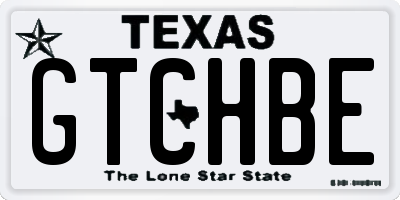 TX license plate GTCHBE