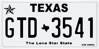 TX license plate GTD3541