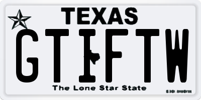 TX license plate GTIFTW