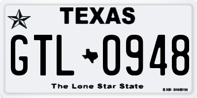 TX license plate GTL0948