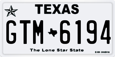 TX license plate GTM6194