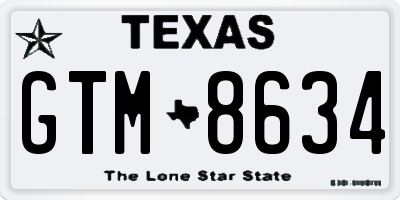 TX license plate GTM8634