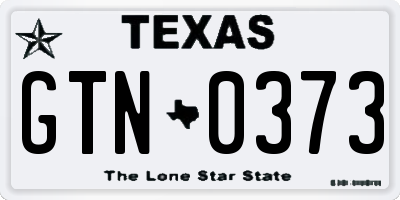 TX license plate GTN0373