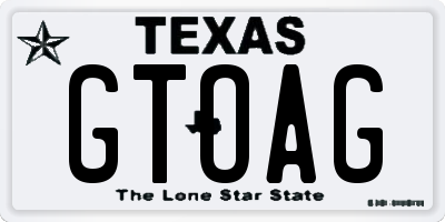 TX license plate GTOAG