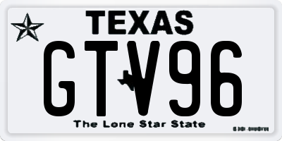 TX license plate GTV96