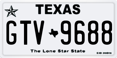 TX license plate GTV9688