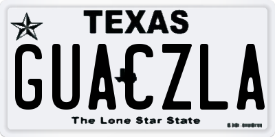 TX license plate GUACZLA