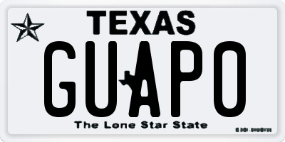 TX license plate GUAP0