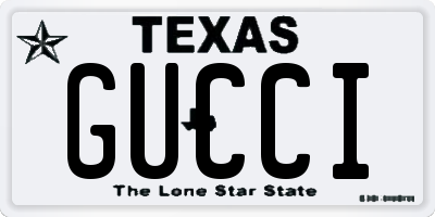 TX license plate GUCCI