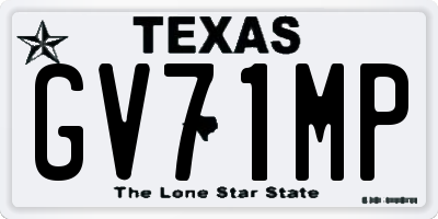 TX license plate GV71MP