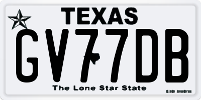 TX license plate GV77DB