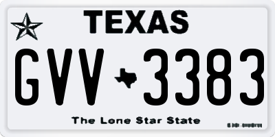 TX license plate GVV3383