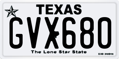 TX license plate GVX680