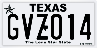 TX license plate GVZ014