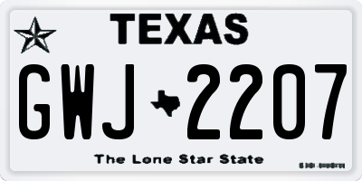 TX license plate GWJ2207