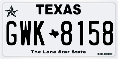 TX license plate GWK8158