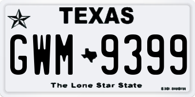 TX license plate GWM9399