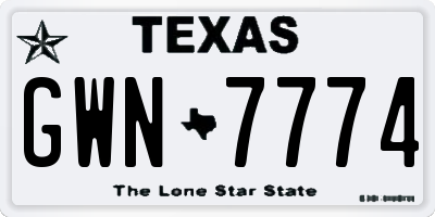 TX license plate GWN7774