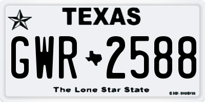 TX license plate GWR2588