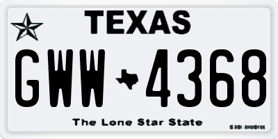 TX license plate GWW4368