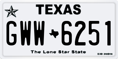 TX license plate GWW6251