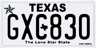 TX license plate GXC830