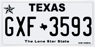 TX license plate GXF3593