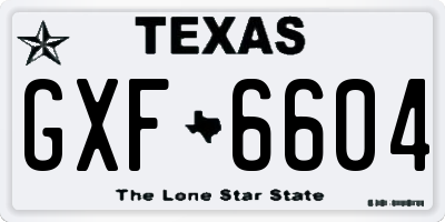 TX license plate GXF6604