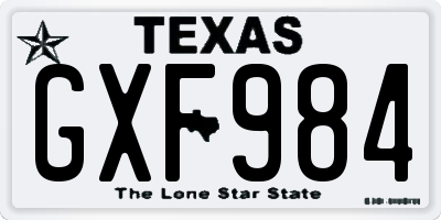 TX license plate GXF984