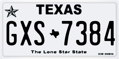 TX license plate GXS7384