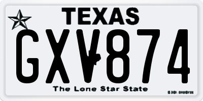 TX license plate GXV874