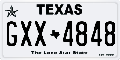 TX license plate GXX4848