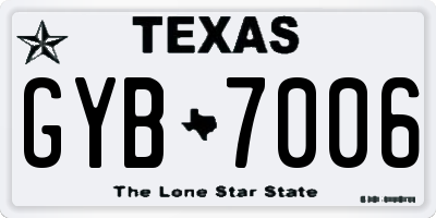 TX license plate GYB7006