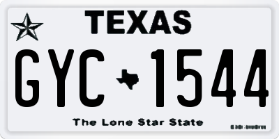 TX license plate GYC1544